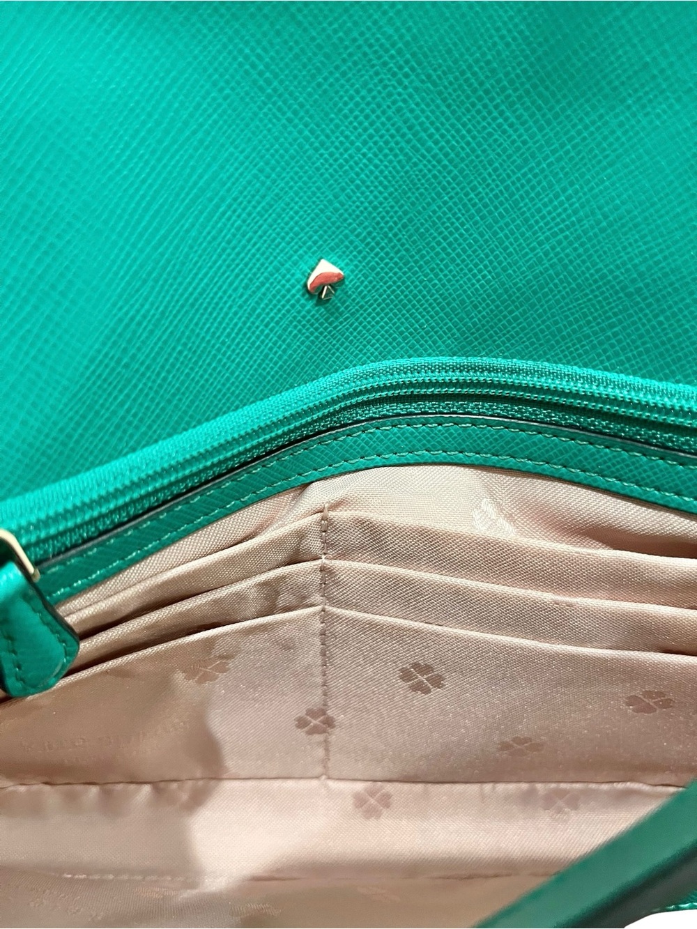 Kate Spade Spencer Chain Wallet Crossbody/Matching Card Holder Fiji Green NWT - Picture 6 of 15